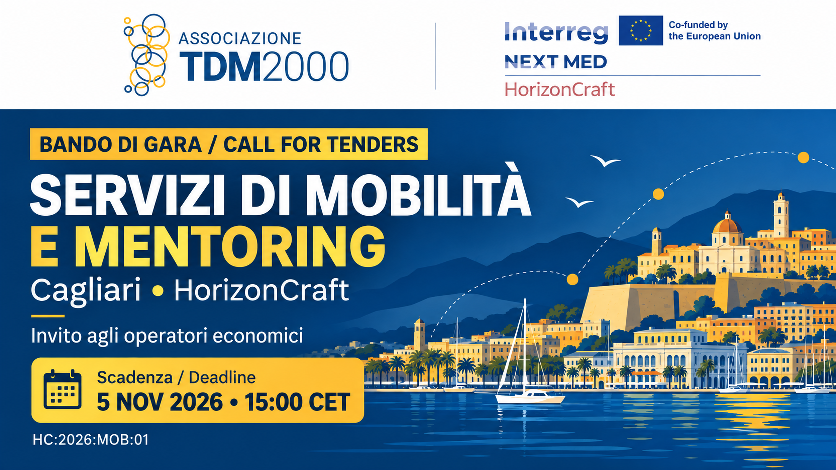 HorizonCraft: aperta la gara per i servizi di mobilità e mentoring a Cagliari